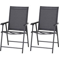 Klappstuhl mit Armlehne 2er Set Campingstuhl Angelstuhl Metall Schwarz 58 x 64 x 94 cm Klappstuhl mit Armlehne 2er Set Campingstuhl Angelstuhl Metall Schwarz 58 x 64 x 94 cm von Outsunny