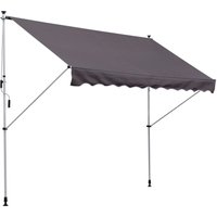 Markise Klemmmarkise Faltarm Handkurbel Balkon 3 x 1,5 m Alu Grau Markise Klemmmarkise Faltarm Handkurbel Balkon 3 x 1,5 m Alu Grau von Outsunny