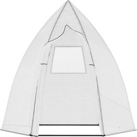 Mini Gewächshaus Überwinterungszelt mit Rolltür Weiß 160x140x180cm von Outsunny