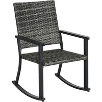 Outdoor Schaukelstuhl, Rattanoptik, rostfreies Stahlgestell, 62 x 75 x 95 cm, Grau/Schwarz - Dunkelgrau von Outsunny