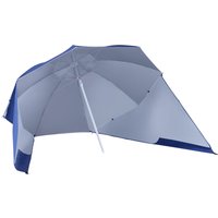 Outsunny Sonnenschirm mit Windschutz  2 in 1 Strandschirm & Strandmuschel, Blau, Φ210xH222cm  Aosom.de von Outsunny