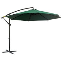 Outsunny Ampelschirm mit Kurbel, Sonnenschirm aus Stahlgestell & Polyestergewebe, grün, Ø2,95x2,45m, ideal für Garten & Terrasse   Aosom.de von Outsunny