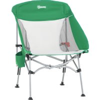 Outsunny Campingstuhl kompakt mit Tragetasche Kleiner ultraleichter klappbarer für Outdoor Zelten Picknick Wandern max Belastung 150 kg Grün+Silber von Outsunny