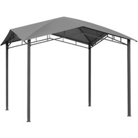 Outsunny Gartenpavillon  Überdachung 3x3m mit Sonnenschutz, Metall & Polyester, Grau  Aosom.de von Outsunny