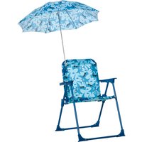 Outsunny Kinder-Campingstuhl  Klappbarer Strandstuhl mit Sonnenschirm, Leichtgewicht, für 1-3 Jahre, Blau, 39x39x52cm  Aosom.de von Outsunny