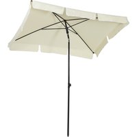 Outsunny Sonnenschirm  UV-Schutz Gartenschirm knickbar, perfekt für Balkon & Strand, Cremeweiß & Schwarz  Aosom von Outsunny