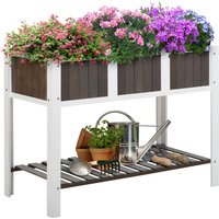 OUTSUNNY Pflanztisch Gartenarbeitstisch aus Tannenholz mit Regal, ideal für Gemüse & Blumen, 119x57x89cm   Aosom.de von Outsunny