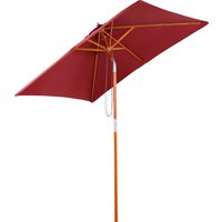 Outsunny Ampelschirm Sonnenschirm Balkon aus Tannenholz, 3-stufig einstellbar, Weinrot, 200x150x230cm für Garten & Terrasse   Aosom.de von Outsunny