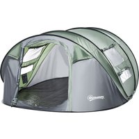 Outsunny Campingzelt für 4-5 Personen  Kuppelzelt mit Heringen, Polyester & B3 Gitter, Dunkelgrün+Grau, 263,5x220x123cm  Aosom.de von Outsunny