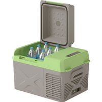 Outsunny 12 Liter Kompressor Kühlbox elektrische Kühlbox mit Anschluss Kühlhaltefunktion Gefrierbox Thermobox Mini Kühlschrank 12/220 Volt für Auto Steckdose LKW Camping Boot Grau+Grün   Aosom von Outsunny