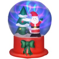 Outsunny 150 cm Aufblasbare Weihnachtsdekoration mit Weihnachtsmann und Weihnachtsbaum in der Kristallkugel Weihnachtsdeko Wasserdicht mit LED Licht von Outsunny