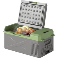 Outsunny 16,3 Liter Kompressor Kühlbox elektrische Kühlbox mit Anschluss ECO Modus Kühlhaltefunktion Gefrierbox Thermobox Mini Kühlschrank 12/220 Volt für Auto Steckdose LKW Camping Boot Grau+Grün   Aosom von Outsunny