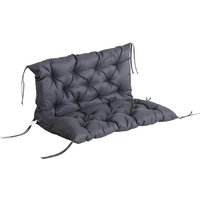 Outsunny 2 Sitzer Bankauflage 100 x 98 x 8 cm Sitzkissen mit Bändern Rückenkissen für Indoor/Outdoor Polster Auflage für Sitzbank Gartenbank von Outsunny