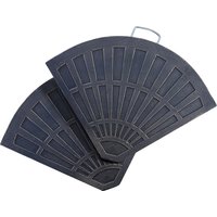 Outsunny 2-tlg. Set Gewichte für Sonnenschirmständer Platten-Schirmständer Sonnenschirmbasis halbrund mit Handgriff Kunstharz + Metall Bronze 30 kg von Outsunny