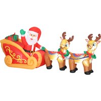 Outsunny 240 cm Aufblasbarer Weihnachtsmann auf Schlitten mit 2 Rentier Aufblasbare Weihnachtsdekorationen mit eingebauten LED-Lichtern Weihnachtsdeko für Rasen, Hof und Garten Aosom Outsunny 240 cm Aufblasbarer Weihnachtsmann auf Schlitten mit 2 Rentier Aufblasbare Weihnachtsdekorationen mit eingebauten LED-Lichtern Weihnachtsdeko für Rasen, Hof und Garten Aosom von Outsunny
