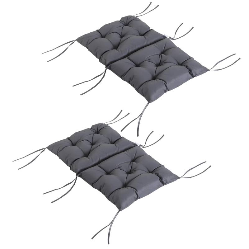 Outsunny 2er Set Auflage Gartenstuhlauflagen Sitzpolster Garten Kissen Grau von Outsunny
