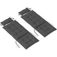 Outsunny 2er Set Auflage für Sonnenliege Wasserabweisend Liegenauflage für Gartenliege Polsterauflage für Strandliege Liegestuhl Kissen Polster für Gartenmöbel Auflagen 50x116x5 cm, Dunkelgrau   Aosom von Outsunny