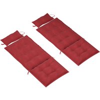 Outsunny 2er Set Auflage für Sonnenliege Wasserabweisend Liegenauflage für Gartenliege Polsterauflage für Strandliege Liegestuhl Kissen Polster für Gartenmöbel Auflagen 50x116x5 cm, Weinrot   Aosom von Outsunny