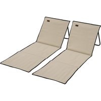 Outsunny 2er-Set Faltbare Strandmatte Sonnenliege Verstellbar mit Tragetasche und Magazintasche aus Stahl und Oxford   Aosom.de von Outsunny