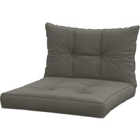 Outsunny 2er-Set Gartenstuhlauflagen Sitzauflagen mit 10 cm Polsterung für Rattan Gartenmöbel Polyester Dunkelgrau   Aosom.de von Outsunny