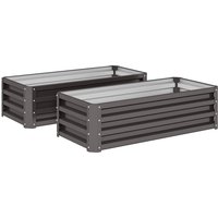 Outsunny 2er-Set Hochbeet Blumenhochbeet witterungsbeständig, Pflanzbeet Frühbeet Gartenbeet Pflanzkübel Pflanzkasten aus Verzinkter Stahl, Blumenkasten für Terrasse & Garten, 110 x 50 x 30 cm Aosom Outsunny 2er-Set Hochbeet Blumenhochbeet witterungsbeständig, Pflanzbeet Frühbeet Gartenbeet Pflanzkübel Pflanzkasten aus Verzinkter Stahl, Blumenkasten für Terrasse & Garten, 110 x 50 x 30 cm Aosom von Outsunny