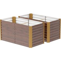 Outsunny 2er-Set Hochbeet Blumenhochbeet witterungsbeständig, Pflanzbeet Frühbeet Gartenbeet Pflanzkübel Pflanzkasten aus Verzinkter Stahl, Blumenkasten für Terrasse & Garten, 120 x 60 x 60 cm Aosom Outsunny 2er-Set Hochbeet Blumenhochbeet witterungsbeständig, Pflanzbeet Frühbeet Gartenbeet Pflanzkübel Pflanzkasten aus Verzinkter Stahl, Blumenkasten für Terrasse & Garten, 120 x 60 x 60 cm Aosom von Outsunny