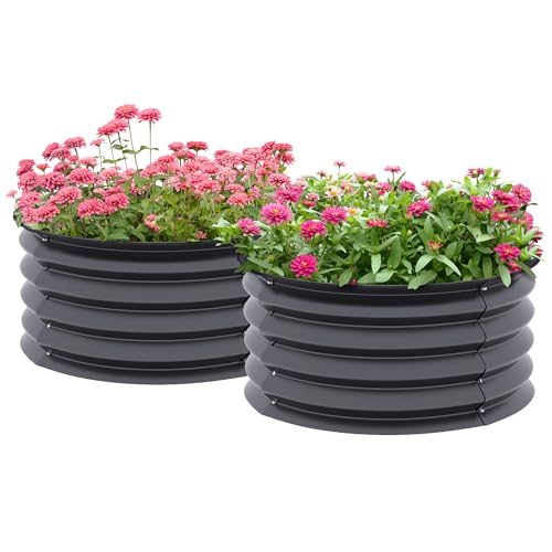 Outsunny 2er-Set Hochbeet aus Stahl, Pflanzbeet Frühbeet Gartenbeet Blumenkasten stapelbar, Pflanzkasten Gemüsebeet Ø60x30cm für Garten Balkon, Pflanzkübel für Blumen, Pflanzen, Gemüse Outsunny 2er-Set Hochbeet aus Stahl, Pflanzbeet Frühbeet Gartenbeet Blumenkasten stapelbar, Pflanzkasten Gemüsebeet Ø60x30cm für Garten Balkon, Pflanzkübel für Blumen, Pflanzen, Gemüse von Outsunny