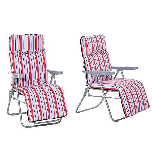 Outsunny 2er-Set Liegestuhl Set mit Kissen klappbar Sonnenliege 5 Stufen Verstellbarer Rückenlehne Gartenliege Gartenmöbel Set Stahl Polyester Rot 60 x 75 x 65-102 cm Outsunny 2er-Set Liegestuhl Set mit Kissen klappbar Sonnenliege 5 Stufen Verstellbarer Rückenlehne Gartenliege Gartenmöbel Set Stahl Polyester Rot 60 x 75 x 65-102 cm von Outsunny