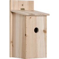 Outsunny 2er Set Nistkasten Wildvögel für kleine Vögel Vogelnistkasten aus Holz Vogelhaus Vogelfutterhaus Natur 15 x 14 x 30 cm von Outsunny