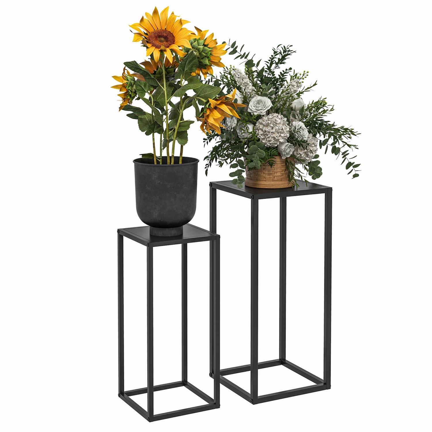 Outsunny 2er-Set Pflanzenständer im Skandinavischem Design Stahlbeine Schwarz Outsunny 2er-Set Pflanzenständer im Skandinavischem Design Stahlbeine Schwarz von Outsunny