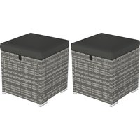 Outsunny 2er Set Rattan Hocker Sitzhocker mit Rattanoptik Stauraum Kissen Deckel 120 kg belastbar wetterfest Gartenhocker Fußhocker Gartenmöbel für Outdoor Garten Terrasse 40x40x41cm Dunkelgrau Aosom Outsunny 2er Set Rattan Hocker Sitzhocker mit Rattanoptik Stauraum Kissen Deckel 120 kg belastbar wetterfest Gartenhocker Fußhocker Gartenmöbel für Outdoor Garten Terrasse 40x40x41cm Dunkelgrau Aosom von Outsunny