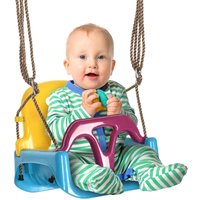 Outsunny 3-in-1 Babyschaukel, Kinderschaukel mit verstellbarem Seil, Blau von Outsunny