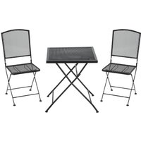 3-teiliges Bistro-Set Garnitur Sitzgruppe klappbar für Garten Balkon von Outsunny