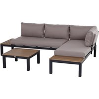 Outsunny 3-teiliges Gartenmöbel-Set mit Beistelltisch, Sofa mit Kissen, Outdoor, Aluminium, 164 x 74 x 69 cm von Outsunny