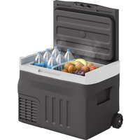 Outsunny 30 Liter Kompressor Kühlbox elektrische Kühlbox mit LED ECO Modus Anschluss Kühlhaltefunktion Gefrierbox Thermobox Mini Kühlschrank 12/230 Volt für Auto Steckdose LKW Camping Schwarz   Aosom von Outsunny