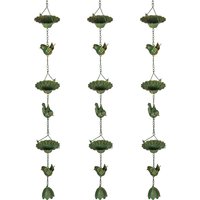 Outsunny 3er Set Regenkette 123cm Regenablaufkette aus Metall Ablaufkette mit befestigtem Aufhänger Vögeln Bell Dachrinnenkette Regenwasserkette Regenfängerkette für Dachrinnen Regenfänger Regenketten   Aosom von Outsunny