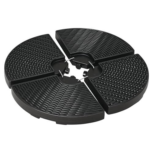 Outsunny 4-TLG. Sonnenschirmgewicht Schirmgewicht für Ampelschirm, wetterfest, Ampelschirmgewicht mit 52 kg Wasser oder 68 kg Sand befüllbar, HDPE, Schwarz von Outsunny