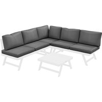 Outsunny 4-tlg. Gartenmöbel-Set, Balkonmöbel-Set mit Ecksofa, Doppelsofa, Couchtisch, Gartenlounge-Set mit Sitzkissen, Grau von Outsunny