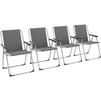 Outsunny - 4er Set Gartenstuhl Klappstuhl mit Rückenlehne Armlehne klappbar Campingstuhl 120kg Belastbarkeit für Garten Balkon Oxford Grau 53 x 54 x Outsunny - 4er Set Gartenstuhl Klappstuhl mit Rückenlehne Armlehne klappbar Campingstuhl 120kg Belastbarkeit für Garten Balkon Oxford Grau 53 x 54 x von Outsunny