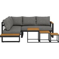 Outsunny 5-tlg Gartenmöbel Set Gartengarnitur mit Ecksofa & Doppelsofa Couchtisch Balkonmöbel Set mit Sitzkissen Gartenlounge Set Grau   Aosom.de von Outsunny
