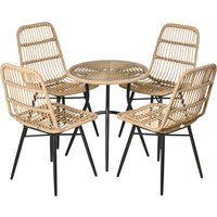 Polyrattan Gartenmöbel Set Essgruppe mit Esstisch & 4 Stühlen, inkl. Beistelltisch, wetterfestes Metall, für Terrasse & Balkon Aosom.de Polyrattan Gartenmöbel Set Essgruppe mit Esstisch & 4 Stühlen, inkl. Beistelltisch, wetterfestes Metall, für Terrasse & Balkon Aosom.de von Outsunny