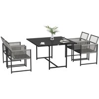 Outsunny 5 tlg. Sitzgruppe, Gartenmöbel-Set, Sitzgarnitur mit Klappstühlen Tisch von Outsunny
