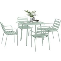 Outsunny 5 tlg. Sitzgruppe Gartenmöbel-Set Sitzgarnitur mit 1 Esstisch 4 Stühlen von Outsunny