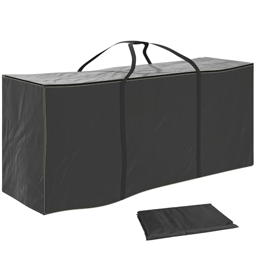 Outsunny 720L wasserdicht und UV30+ Weihnachtsbaum Tasche, faltbar Garten Lagerung Tasche in 600D Oxford-Gewebe mit Doppel-Reißverschluss und Griffe, schwarz von Outsunny