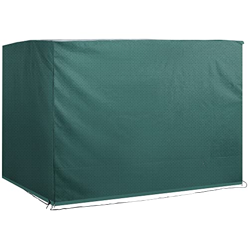 Outsunny Abdeckplane Schutzhülle Gartenmöbel Abdeckhaube Wasserdicht UV-Schutz extra Befestigung Rechteckig PE Grün 215 x 155 x 150 cm von Outsunny