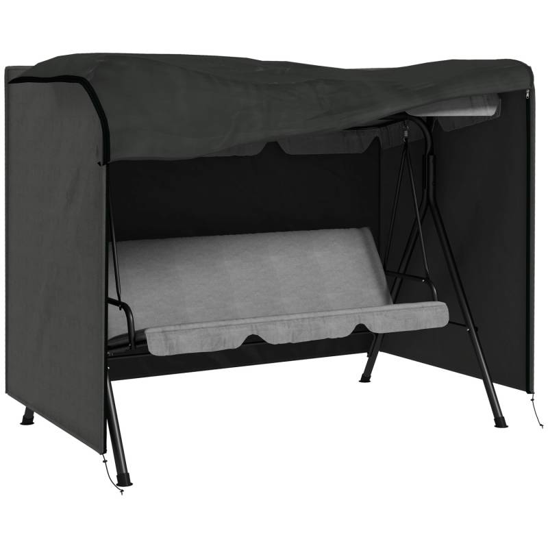 Outsunny Abdeckung für Schaukel Polyester Dunkelgrau 205L x 124B x 164Hcm von Outsunny