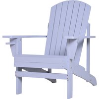 Outsunny Adirondack Gartenstuhl mit Becherhalter, massives Holz, grau, Gartenliege für Balkon, 72,5 x 97 x 93 cm   Aosom.de von Outsunny