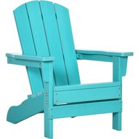 Outsunny Gartenstuhl für Kinder  Adirondack-Stuhl mit Lamellendesign, Balkonstuhl, ab 3 Jahren, Blaugrün  Aosom.de von Outsunny
