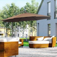 Outsunny Ampelschirm braun Stahl von Outsunny