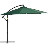 Outsunny Ampelschirm hexagonal Ø 2,9 x 2,4H m neigbar mit Kurbel und 360° Rotation UV-Schutz 8 Metallstreben grün   Aosom von Outsunny